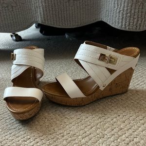Tommy Hilfiger White Slip-On Wedges, Size 8.5